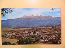 Amecameca Mexico vintage postcard aerial view of town & Iztaccihuati volcano picture