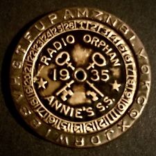 1935 RADIO ORPHAN ANNIE S.S. Secret Society 1st Year Decoder Pin -Hard Date picture