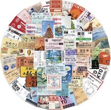 60pcs Japan Travel Souvenir Ticket Theme Stickers For Luggage Notebook Phone Etc picture