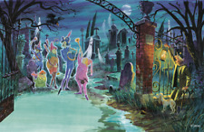 Haunted Mansion Record Sketch Graveyard Caretaker Grave Digger Dog Poster picture