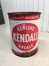 Vtg Kendall 5lb Grease Can Gas Oil Sign Advertising Kenlube Empty Garage Display picture