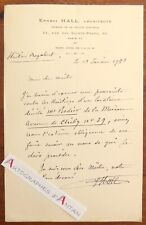 ● L.A.S 1903 Ernest HALL Architecte rue des Saints Pères Paris autograph letter picture