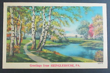 Scenic Greetings from Shinglehouse PA Unposted Linen Postcard picture
