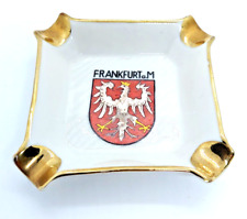 Frankfurt a. M. Ashtray Gold Rim German Vintage Ceramic Souvenir Cigarette 3