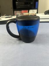 Starbucks 2001 Blue Translucent Plastic Barista Travel Mug Lid Rubber Handle picture