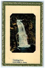 1911 Greetings From Goodwell Iowa IA, Waterfalls View Posted Antique Postcard picture