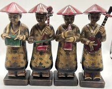 Vintage / Antique Japanese Street Musicians Stone Carved Figures Sculptures picture