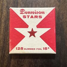 Vintage Dennison Gummed Red Foil Stars Partial Box picture