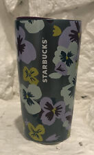 Starbucks Pansy Flower Floral Ceramic Traveler Tumbler Coffee Cup 12oz -2020-NEW picture