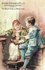 1880's Ayer's Cathartic Pills Lovely Kids Quack Medicine Trade Card P118 picture