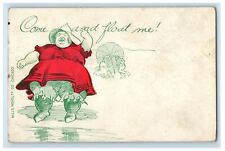 c1905 Fat Woman Come And Float Me Unposted Antique Postcard picture
