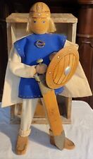 Rare Salvo Vintage Viking Warrior Doll with Sword Shield and Helmet  picture
