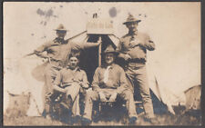 4 war vets ? At tent Café de Lux RPPC postcard Niantic CT 1907 picture