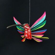GORGEOUS OAXACAN WOOD CARVING HANGING HUMMINGBIRD ALEBRIJE. MEXICAN FOLK ART. picture