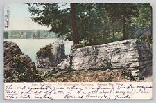 Postcard Kansas City MO Missouri Mt Washington Cemetery Lake & Rocks Posted 1906 picture