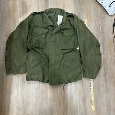VTG Military Jacket Mens Medium Green M-65 Field Coat US Army Distressed Grunge picture