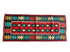 Vintage Navajo Rug; Tribal Wool Runner Rug with Fringe; 65” x 25” /cb picture