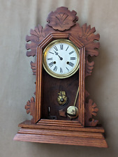 Beautiful Hand-Carved Antique Clock - has all parts except glass - needs repair picture