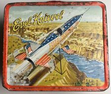 VINTAGE 1974 Aladdin Evel Knievel Metal Lunch Box No Thermos picture