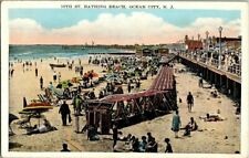 1918. 10TH ST. BATHING BEACH. OCEAN CITY, NJ. POSTCARD YD11 picture