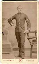 CDV Militaire.Soldat.Photographer Dear Rousseau St Etienne.Albuminated Photo 1880. picture
