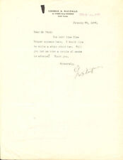 GEORGE S. KAUFMAN - TYPED LETTER SIGNED 01/29/1923 picture