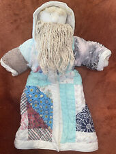 Vintage Santa Claus 17” Quilted Cloth Doll Multicolor Handmade XMAS picture