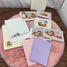 Vintage Kitty Cat Kitten Stationary Set Blank Cards Envelopes  picture