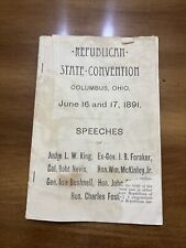 1891 Republican State Convention Ohio Speeches William McKinley -Antique picture