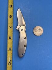 Kershaw Ken Onion 1600 Silver Pocket Folding Knife Ground Tip See Pics.   #123A picture