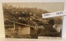 EARLY SALINA PA. NEW STEEL BRIDGE, RIVER & TOWN RARE REAL PHOTO RPPC POSTCARD picture