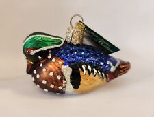 2004 Old World Glass Wood Duck Ornament 3.25
