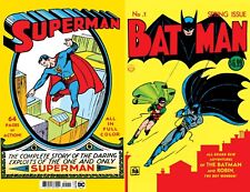 SUPERMAN 1 & BATMAN 1 NM FACSIMILE EDITION REPRINT SET DC COMICS  picture