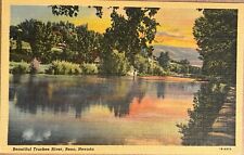Reno Nevada Truckee River Scenic View Postcard 1941 picture