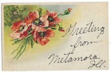 Metamora, IL Illinois 1913 Postcard, Greetings From Type picture