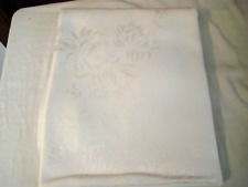 Vintage White Damask Tablecloth 51
