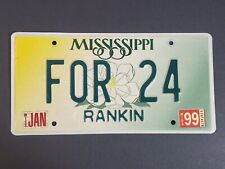 Vtg 1999 Mississippi License Plate (FOR-24) Jan Rankin Magnolia Flower Y2K picture
