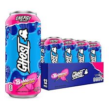GHOST Energy Drink - 12-Pack, Bubblicious Cotton Candy, 16oz Cans - Energy &... picture