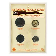 COLONIAL AMERICA SPANISH COINAGE - 4 PIECES  - HISTORICAL REPLICA COINS picture