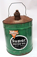 Conoco Super Heavy Duty Motor Oil Vintage 5 U.S. Gal. Green #16 Can picture