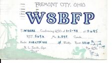 QSL 1948 Fremont City Ohio    radio card picture