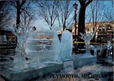 Plymouth, MI Michigan  ICE SCULPTURE SPECTACULAR  Downtown Event  4X6 Postcard picture