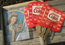 Vintage 1950s 1980s Royal Crown Cola Coca Coke Fan Advertisement Sign picture