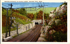Vintage 1930's Hoosac Railroad Tunnel  West Entrance Mohawk Trail MA Postcard  picture