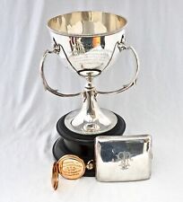 WW1 Silver Tribute Trophy/Medal/Cigarette Case/Gold Watch. Ashington Colliery. picture