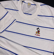 Vintage Disney Mickey Mouse T-Shirt Velva Sheen 80s Single Stitched Striped Sz M picture