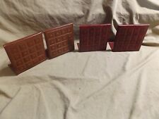 2 Vintage Pair Gold Stamped Celtic? Cross Vinyl Bookends Red & Brown picture