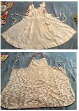 2 Vintage Aprons Homemade One Flowered One Ruffled picture