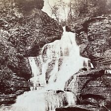 Antique 1870s Leatherstocking Falls Cooperstown NY Stereoview Photo Card V523 picture