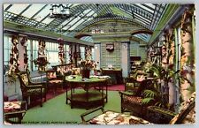 Boston, Massachusetts - Interior of Sun Parlor Hotel Puritan - Vintage Postcards picture